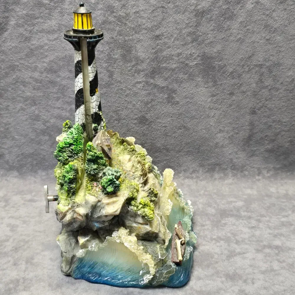 Lighthouse Cottage & Ocean Waves Collectible Home Decor Music Box
